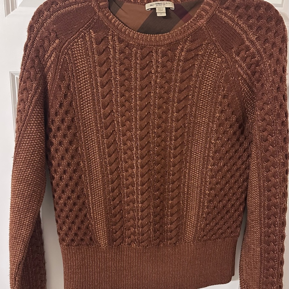 Burberry thick Rust colored Cable Knit Sweater